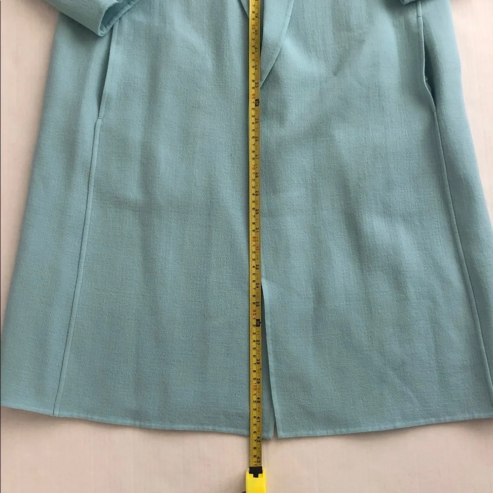 Lafayette 148 NY Tiffany Blue Lightweight Wool Duster Blazer Sz M, excellent - Picture 6 of 12